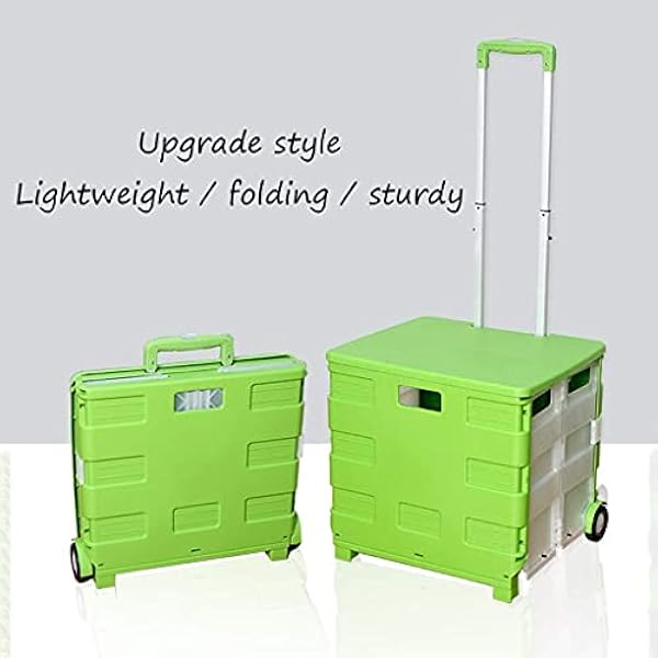 Shoppingvagnar Extra stor hopfällbar kundvagn Förtjockningsvagn Bil Bärbar Plast Hem Kundvagn Bärbara Utility-vagnar